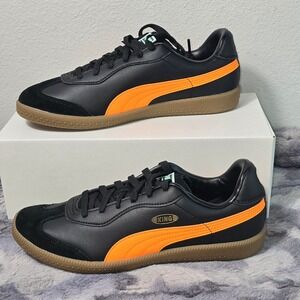 NWOT Puma King 21 IT Indoor Soccer Shoes Black Orange Gum 106696-16 Mens 7.5